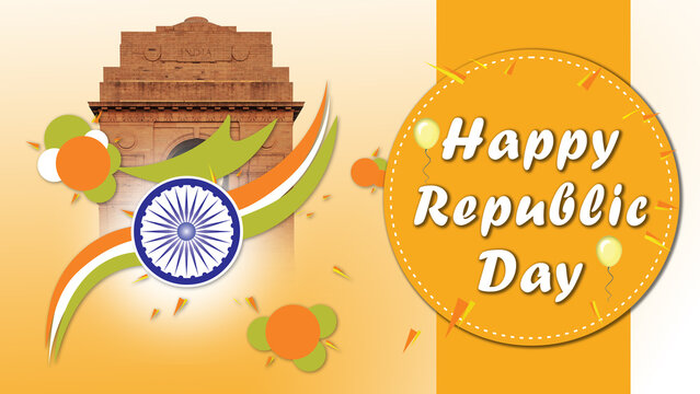 Indian Republic Day Wish Design or Creatives-Greeting Card