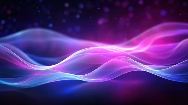 Abstract Futuristic Background, Purple Blue Glowing Neon Moving High Speed Wave Lines © Humam