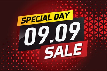 9.9 Special day sale word concept vector illustration with ribbon and 3d style for use landing page, template, ui, web, mobile app, poster, banner, flyer, background, gift card, coupon	
