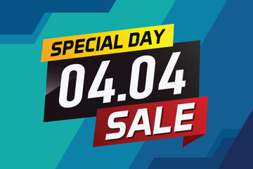 4.4 Special day sale word concept vector illustration with ribbon and 3d style for use landing page, template, ui, web, mobile app, poster, banner, flyer, background, gift card, coupon	
