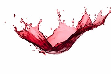 Red wine splash isolated on white