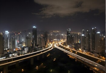 city at night, country marina at night, city skyline at night