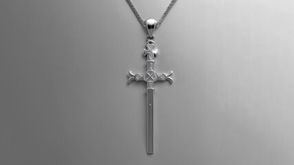 Christian Greek, Armenian, Greek cross on a plain background, banner with place for text, postcard. Generative AI