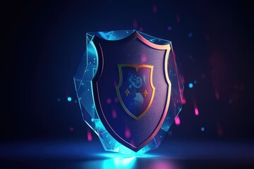 Fototapeta premium Blue network data security material, generated by AI