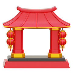 Chinese Gate 3d Illustration