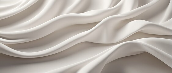 Obraz premium silk background. illustration of bright white fabric material in wavy layers of abstract background with dark shadows
