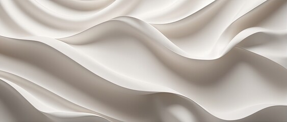 Obraz premium silk background. illustration of bright white fabric material in wavy layers of abstract background with dark shadows