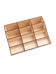 Wooden box isolated on white background