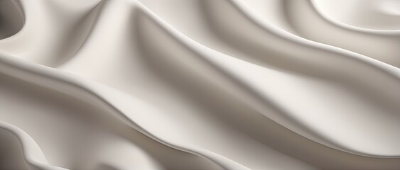 Fototapeta premium silk background. illustration of bright white fabric material in wavy layers of abstract background with dark shadows