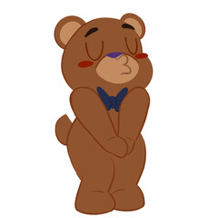 Cute Teddy Bear Valentine Cartoon Illustration