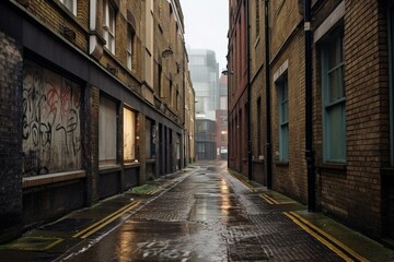 Urban streets in England. Generative AI