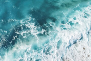 A sea wave photographed from above. Generative AI - obrazy, fototapety, plakaty