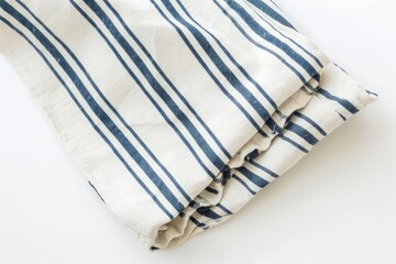 White background isolated striped cotton napkin