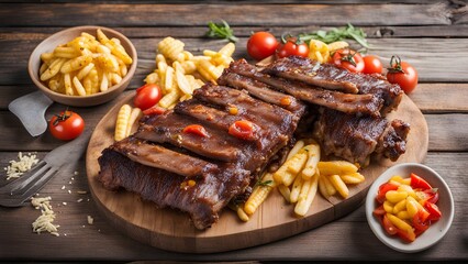 grilled steak and vegetables