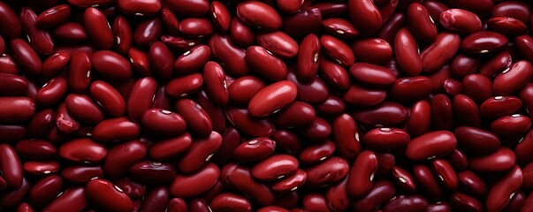 A pile of shiny red kidney bean seeds. Generative AI