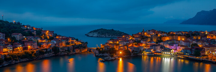Beautiful cityscape on the mountains over Black-sea, Amasra. Amasra traditional Turkish architecture - Powered by Adobe