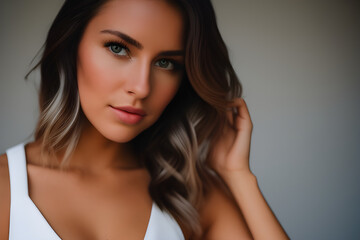 Naklejka premium portrait of a woman. Generative AI