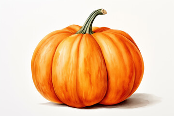 Obraz premium Watercolor pumpkin isolated on white. Illustrated organic vegetables. Element for cooking, receipt, packaging design, books