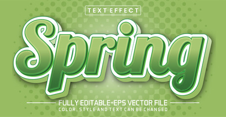 Fototapeta na wymiar Spring green font Text effect editable
