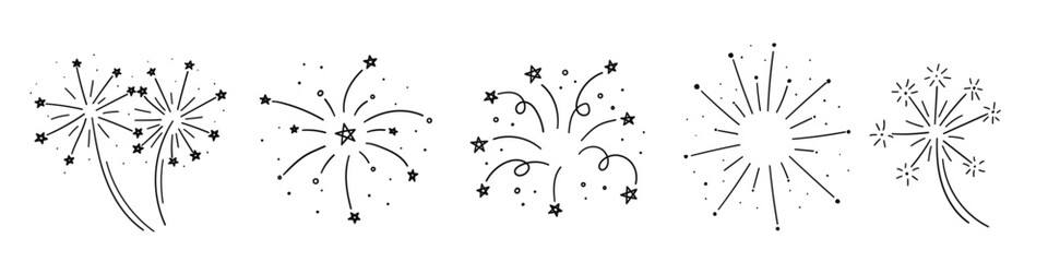 The pretty line Karakuy Feireverk. Vector illustration. Festive design of the event. Christmas salute.