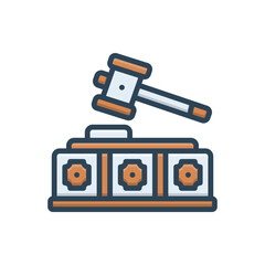 Color illustration icon for verdict
