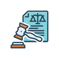 Naklejka premium Color illustration icon for verdict