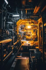 Modern Factory: Operating Machinery in High-Tech Industrial Setting