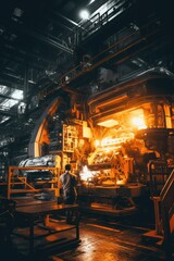 Fototapeta na wymiar Advanced Manufacturing: Machinery in Operation within Modern Factory