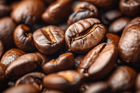 Close up image of coffee beans natural texture