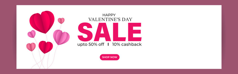 Vector illustration of Happy Valentines Day Sale social media feed template
