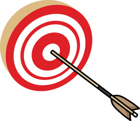 一発命中　予感的中ズバリど真ん中に矢が刺さる的