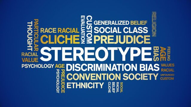 Stereotype animated tag word cloud;text design animation kinetic typography seamless loop.