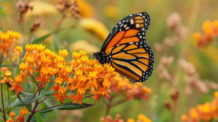 Fototapeta premium Closeup of a oncethriving milkweed meadow now reduced to a barren patch of land highlighting the devastating effects of habitat loss on Monarch erfly populations.