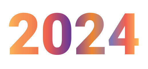 the number two thousand and twenty-four with combined color gradations which refers to an aesthetic and harmonious color combination
