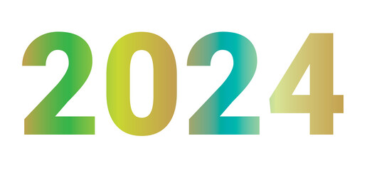 the number two thousand and twenty-four with combined color gradations which refers to an aesthetic and harmonious color combination
