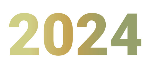 the number two thousand and twenty-four with combined color gradations which refers to an aesthetic and harmonious color combination

