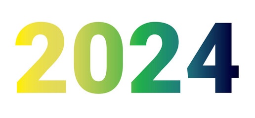 the number two thousand and twenty-four with combined color gradations which refers to an aesthetic and harmonious color combination
