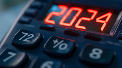 2024 displayed on calculator screen