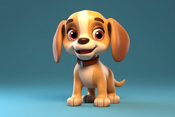Fototapeta premium 3d rendering cute Dog cartoon
