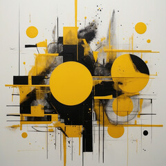 Abstract background modern hipster futuristic graphic. Yellow modern art