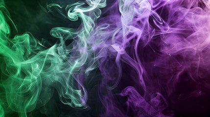 Obraz premium purple and green smoke on black background