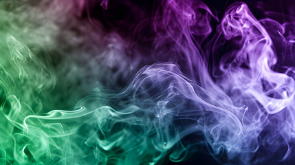 Obraz premium purple and green smoke on black background
