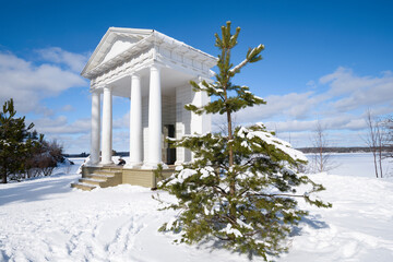 Small spruce and restored pavilion 