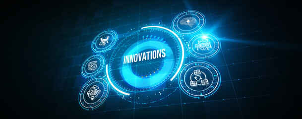 Concept of new ideas and innovation. 3d illustration