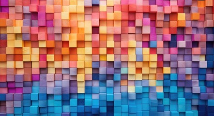 Colorful Wooden Blocks Arrangement: Vibrant Background Material