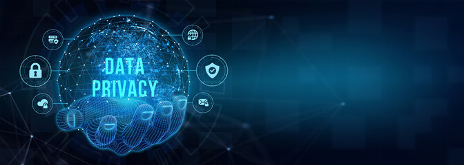 Cyber security data protection business technology privacy concept. 3d illustration