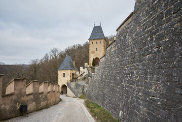 Fototapeta na wymiar Karlstejn famous gothic Bohemian castle near Prague capital of Czech Republic