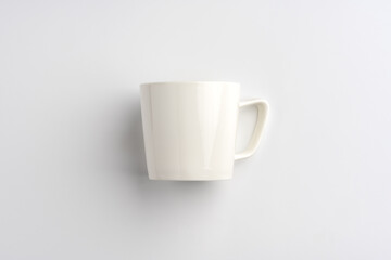 Blank white coffee mug mock up on white background