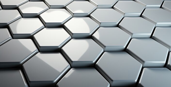Black abstract hexagons background pattern. Created with Ai