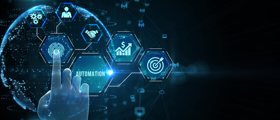 Business, Technology, Internet and network concept. Automation Software Technology Process System. 3d illustration